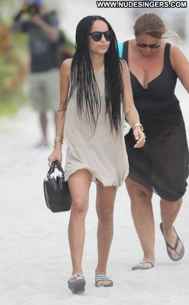 Zoe Kravitz Posing Hot Bikini Paparazzi Candid Babe Candids Celebrity