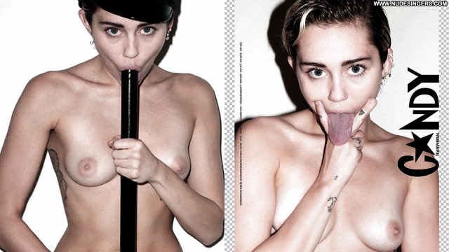 Miley Cyrus V Magazine Photo Shoot Singer Sensual Blonde Small Tits