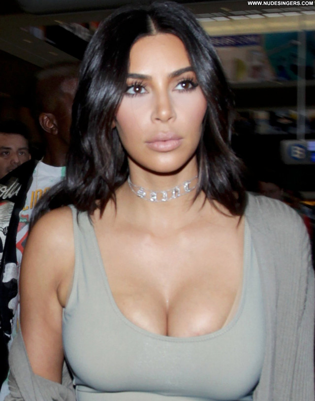 Kim Kardashian No Source Posing Hot Cleavage Babe Paris Celebrity