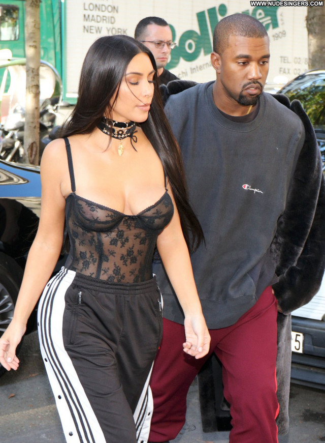 Kim Kardashian No Source Cleavage Posing Hot Paris Beautiful
