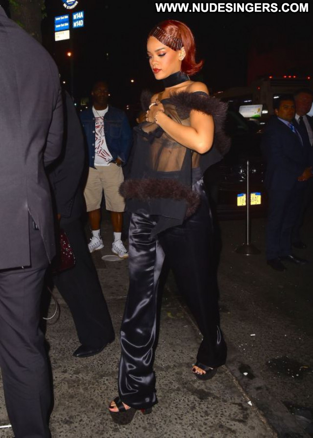 Rihanna No Source  Beautiful Braless Babe Party Posing Hot See