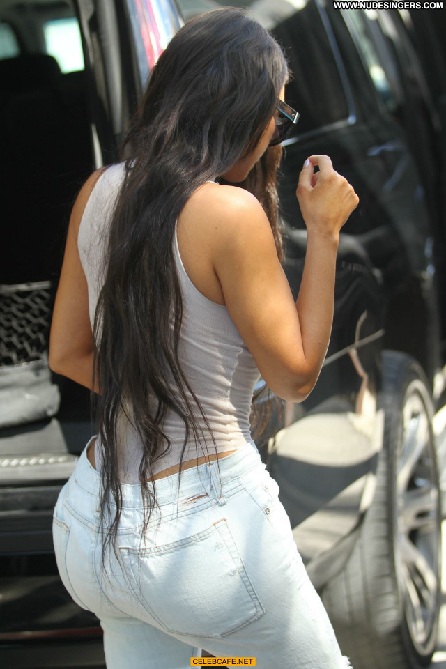 Kim Kardashian Posing Hot Celebrity See Through Braless Bra