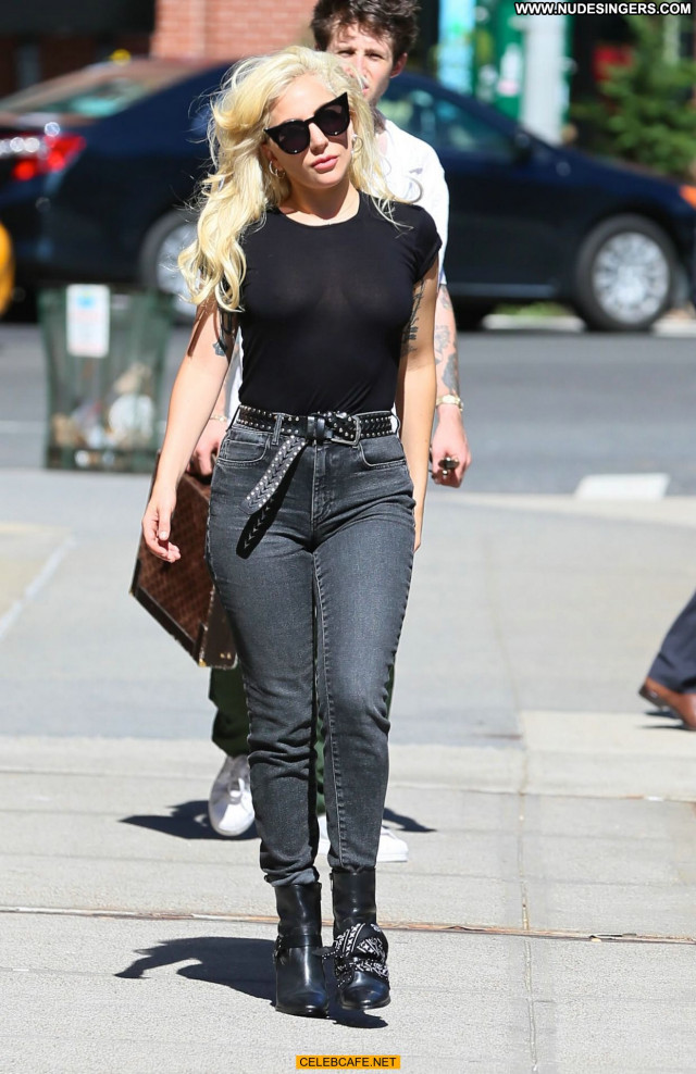 Lady Gaga New York  New York Posing Hot See Through Gag Beautiful