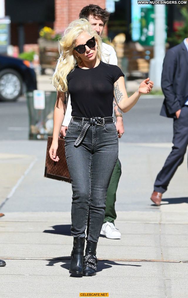 Lady Gaga New York Posing Hot Beautiful New York Babe See Through Gag