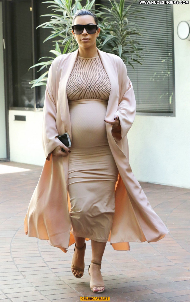 Kim Kardashian Beverly Hills Beautiful Babe Celebrity Pregnant Posing