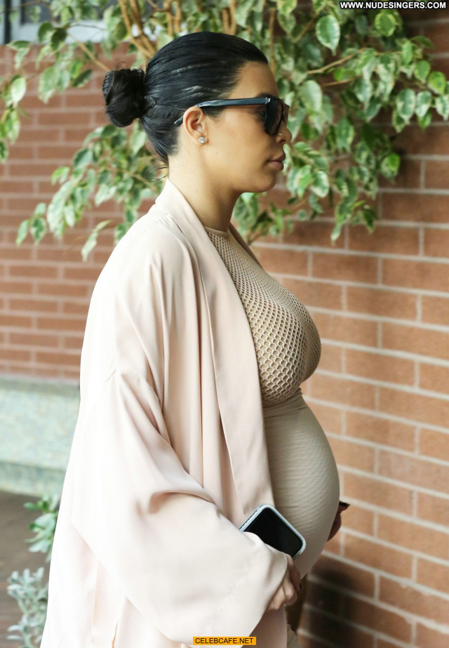 Kim Kardashian Beverly Hills Beautiful Pregnant Posing Hot Celebrity