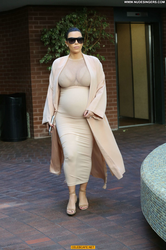 Kim Kardashian Beverly Hills Beautiful Pregnant Babe Celebrity Posing