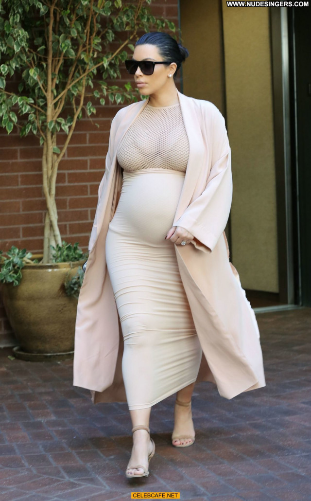 Kim Kardashian Beverly Hills Posing Hot Beautiful Babe Pregnant