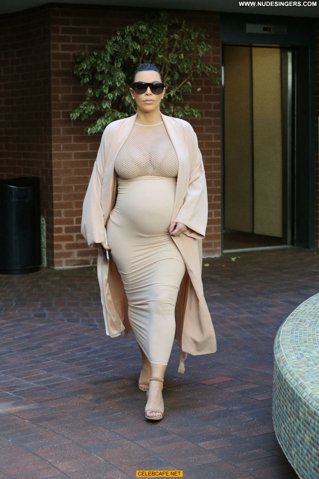 Kim Kardashian Beverly Hills Pregnant Posing Hot Celebrity Babe