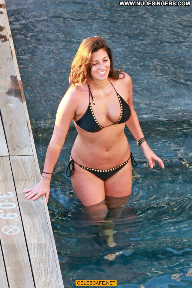 Jamie Lynn Sigler No Source Celebrity Black Bikini Pool Posing Hot