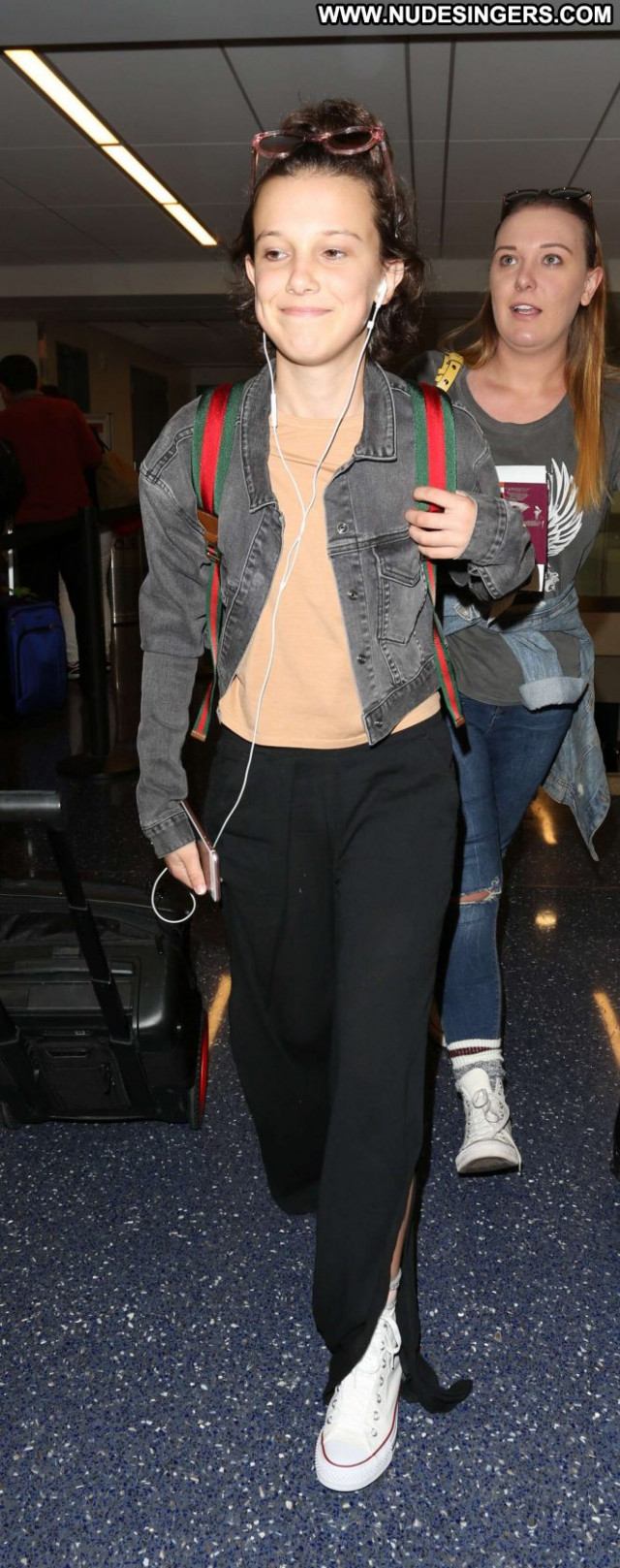 Millie Bobby Brown Lax Airport Celebrity Babe Beautiful Angel