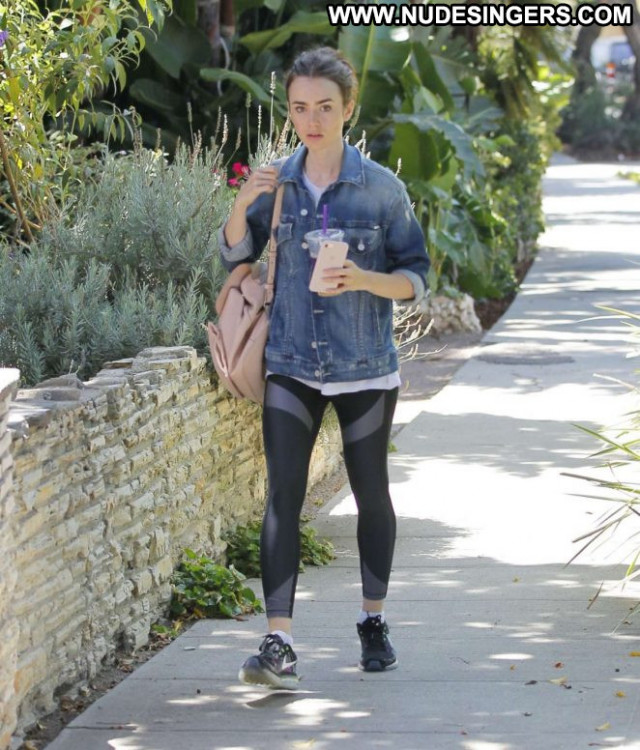 Lily Collins Beverly Hills Celebrity Babe Paparazzi Posing Hot