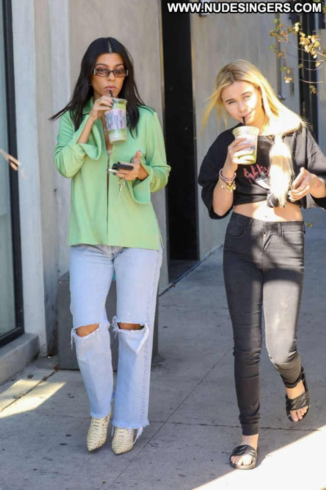Kourtney Kardashia West Hollywood Posing Hot Paparazzi Jeans